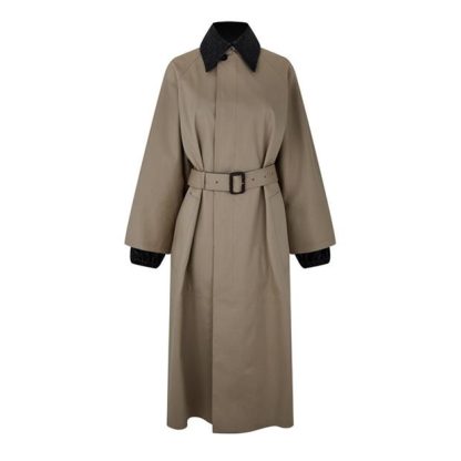 BOTTEGA VENETA Cotton Trench With Intrecciato Collar Women Beige  for sale