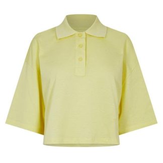 BOTTEGA VENETA Cropped Cotton Piquet Polo Women Long Sleeve Polos Pineapple 7059 for sale