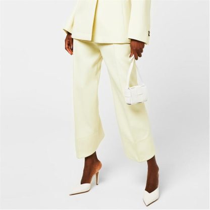 BOTTEGA VENETA Curved Shape Double Wool Trousers Women Camomile 7112  for sale