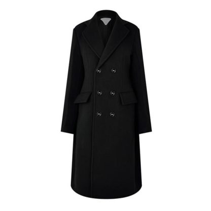 BOTTEGA VENETA Double-Breasted Cape Coat Women Black  for sale