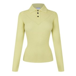 BOTTEGA VENETA Fine Knit Cotton Polo Women Pineapple  for sale