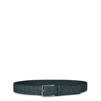 BOTTEGA VENETA Intrecciato Belt Unisex Leather Belt Slate/Silver for sale