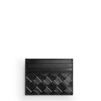 BOTTEGA VENETA Intrecciato Card Card Case Unisex Natural Black  for sale