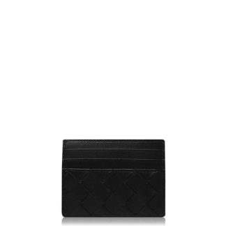 BOTTEGA VENETA Intrecciato Credit Card Case Women Card Holders Black Silv 8803 for sale