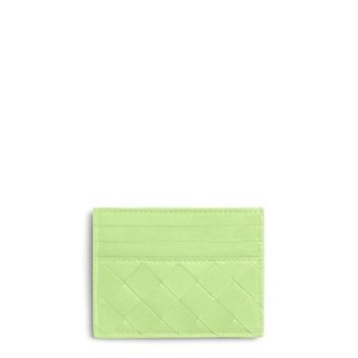 BOTTEGA VENETA Intrecciato Credit Card Case Women Card Holders Fennel/Gld for sale