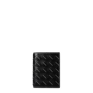 BOTTEGA VENETA Intrecciato Flap Wallet Unisex Natural Black  for sale