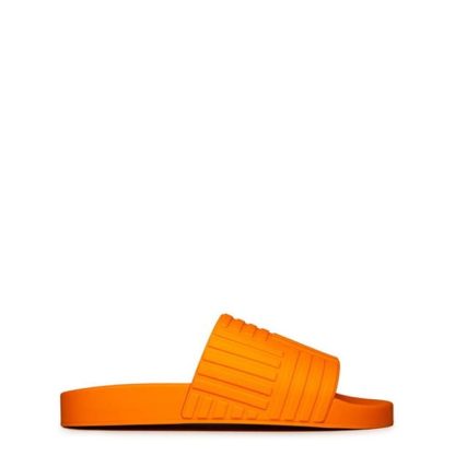 BOTTEGA VENETA Intrecciato Rubber Slider Men Orange  for sale