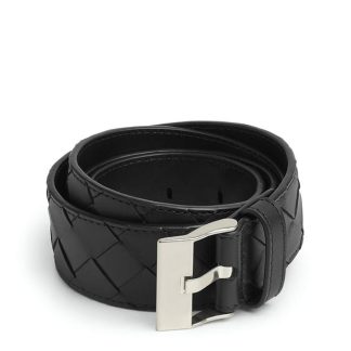 BOTTEGA VENETA Intrecciato Watch Belt Unisex Black-Silver  for sale