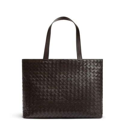 BOTTEGA VENETA Large Intrecciato Zipped Tote Unisex Fondant-Silver  for sale