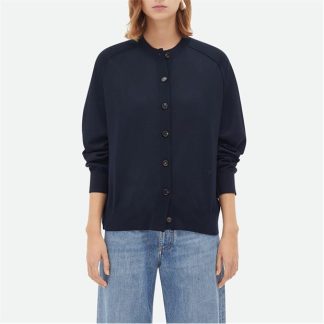 BOTTEGA VENETA Light Fine Cashmere Cardigan Women Navy  for sale