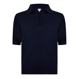 BOTTEGA VENETA Light Fine Cashmere Polo Men Navy  for sale