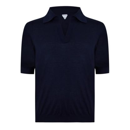 BOTTEGA VENETA Light Fine Cashmere Polo Men Navy  for sale