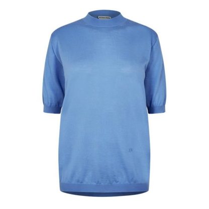 BOTTEGA VENETA Light Fine Cashmere T-Shirt Women Knitted Tops Admiral for sale