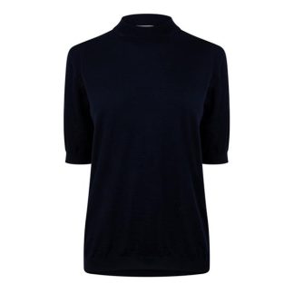 BOTTEGA VENETA Light Fine Cashmere T-Shirt Women Knitted Tops Navy for sale