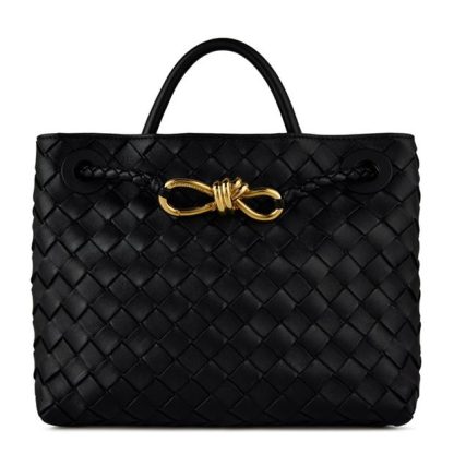 BOTTEGA VENETA Medium Andiamo Women Tote Bags Black/Brass for sale