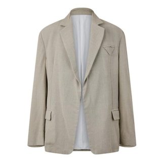 BOTTEGA VENETA Mouline Wool Silk Jacket Men Bone/Melg 9286  for sale