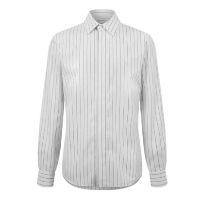 BOTTEGA VENETA Pinstripe Cotton Shirt Men Wht/Blk  for sale