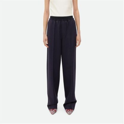 BOTTEGA VENETA Striped Wool Trousers Women Black Blue  for sale