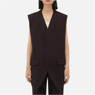 BOTTEGA VENETA Structured Cotton Melange Double Gilet Women Fondant/Black  for sale