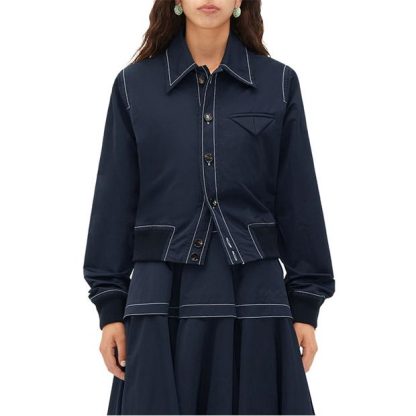 BOTTEGA VENETA Tech Nylon Jacket Women Navy  for sale