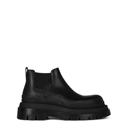 BOTTEGA VENETA Tire Chelsea Ankle Boot Men Flat Ankle Boots Black for sale