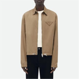 BOTTEGA VENETA Triangle Pocket Tech Nylon Jacket Men Sesame 9640  for sale