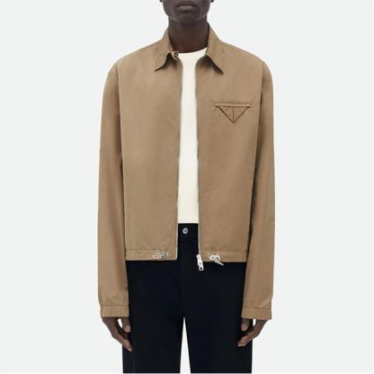 BOTTEGA VENETA Triangle Pocket Tech Nylon Jacket Men Sesame 9640  for sale