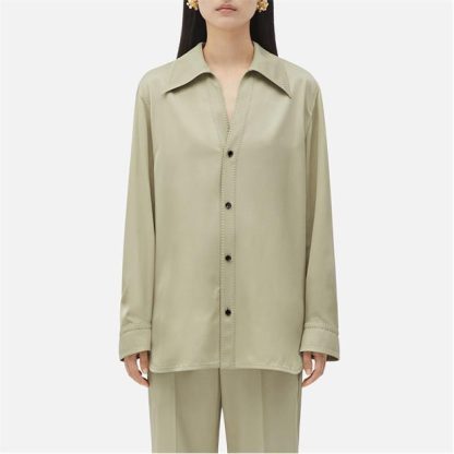 BOTTEGA VENETA Viscose Twill Shirt Women Stone  for sale