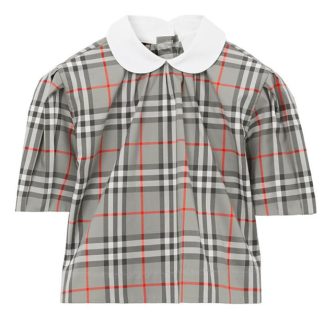 BURBERRY Ada Check Blouse Juniors Kids Gry Chck B6161  for sale