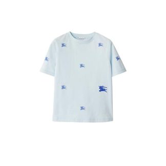 BURBERRY All-Over Ekd T-Shirt Junior Boys Kids Regular Fit T-Shirts Blue A3149 for sale