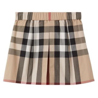 BURBERRY Anjelica Pleated Skirt Kids Beige Chk A7028  for sale