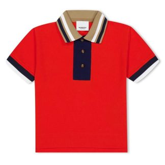 BURBERRY BPU Douglas Polo Jn34 Kids Short Sleeve Polos Bold Red for sale