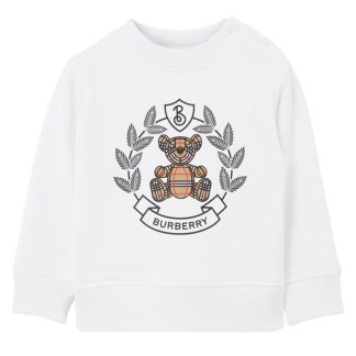 BURBERRY Bear Crest Sweatshirt Kids White A1464  for sale