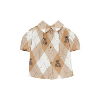 BURBERRY Burb Ada Blouse In34 Kids Beige Chk B3344  for sale