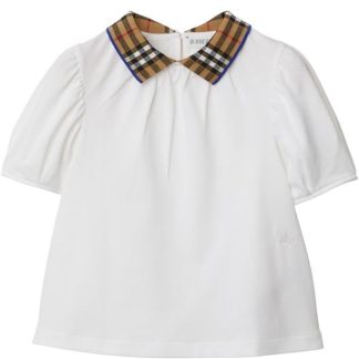 BURBERRY Burb Alesea Chk Blse Jn42 Kids White A1464  for sale