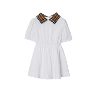 BURBERRY Burb Alesea Chk drss In00 Kids Polo Dresses White A1464 for sale