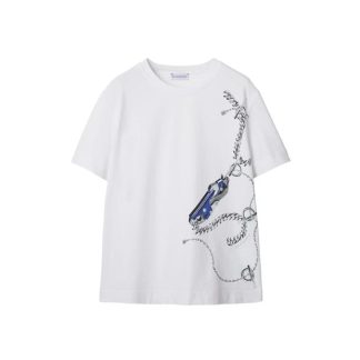 BURBERRY Burb Chain Tee Ld42 Women White  for sale