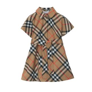 BURBERRY Burb Check Dress In00 Kids Beige  B9368  for sale