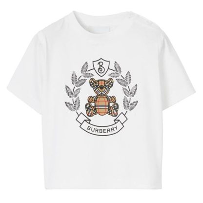 BURBERRY Burb Crest Bear Tee In34 Kids White  for sale