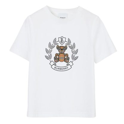 BURBERRY Burb Crest Bear Tee Jn34 Kids White  for sale