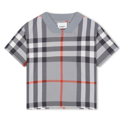 BURBERRY Burb Draven Chk Top Jn34 Kids Grey B6161  for sale