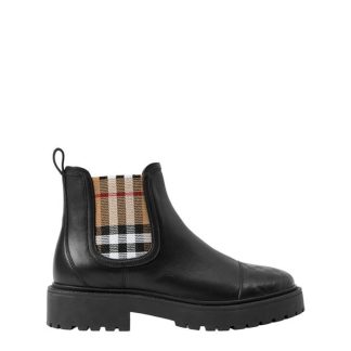 BURBERRY Burb Jayden Chk Boot Jn34 Kids Black A1189  for sale