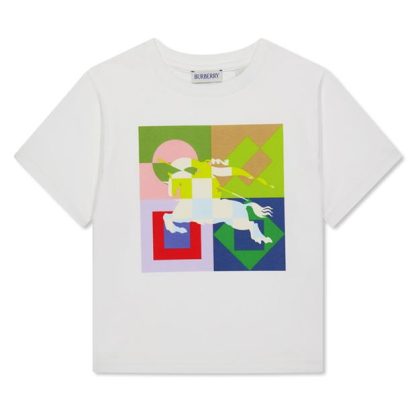 BURBERRY Burb Logo Print Tee Jn42 Kids White A1464  for sale