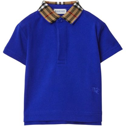 BURBERRY Burberry Cotton PiquÉ Polo Shirt Infant Boys Kids Knight B7320  for sale