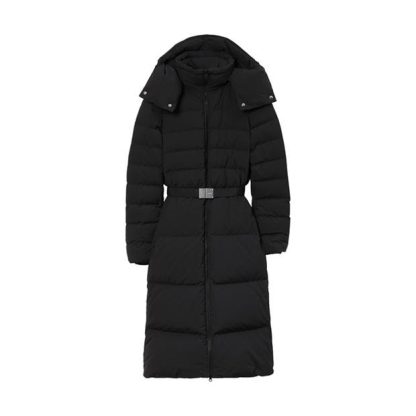 BURBERRY Burniston Belted Puffer Jacket Women Black A1189  for sale