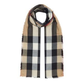 BURBERRY Cashmere Lightweight Scarf Women Arc Beige A7028  for sale