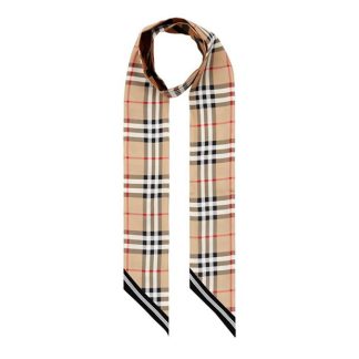 BURBERRY Check Silk Scarf Women Arc Beige A7026  for sale