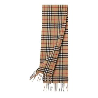 BURBERRY Checked Cashmere Scarf Unisex Scarves Archive Beige for sale