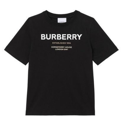 BURBERRY Children'S Cedar T Shirt Kids Regular Fit T-Shirts Black A1189 for sale