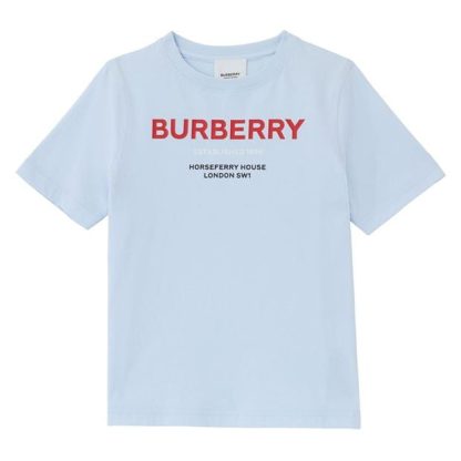 BURBERRY Children'S Cedar T Shirt Kids Regular Fit T-Shirts Pale Blue A1397 for sale